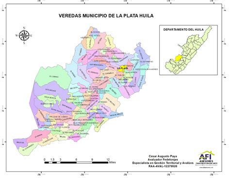 Mapa Veredas Municipio De La Plata Huila Huila Sig