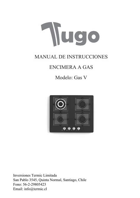 PDF MANUAL DE INSTRUCCIONES ENCIMERA A GAS Dimensiones Para El