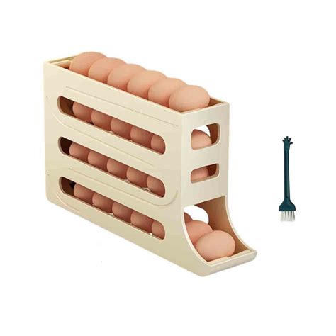 Eggs Egg Holder For Fridge Auto Rolling Fridge Egg Organizer