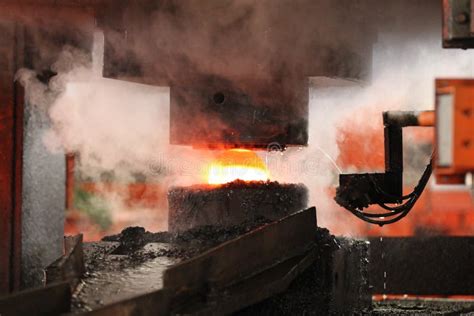 Automatic Hot Stamping Process Stock Image Image Of Process Steel