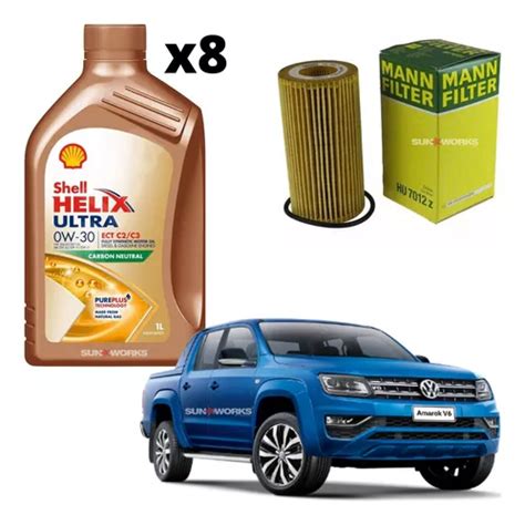 Kit Óleo Shell 0w30 Amarok 3 0 V6 2018 2019 2020 2021 2022