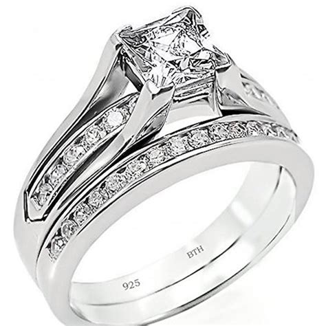 Cubic Zirconia Wedding Engagement Bridal Set Band Ring