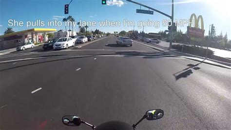 Lady Pulls Out In Front Of Motorcycle Youtube