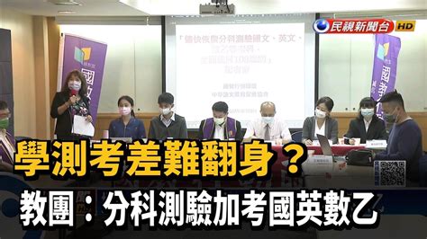 學測考差難翻身？ 教團：分科測驗加考國英數乙－民視新聞 Youtube