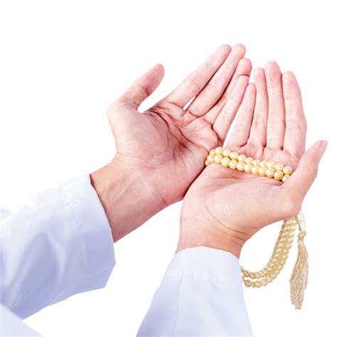 Praying Hands Of A Man With Tasbih Png