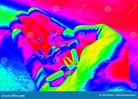 Abstract Colorful Rainbow Drugs Pills Narcotic Addiction Concept