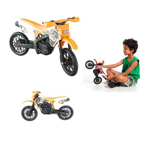 Moto De Brinquedo Grande - Moto Cross De Brinquedo Grande Mega Realista Trilha Laranja | Shopee Brasil