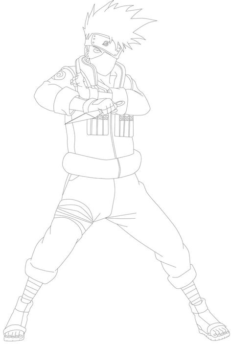 Kakashi Hatake Lineart By Krizeii On Deviantart