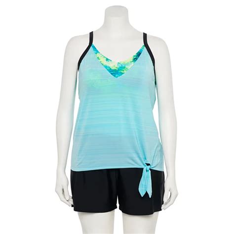 Plus Size Zeroxposur Upf 30 2 In 1 Tankini Top