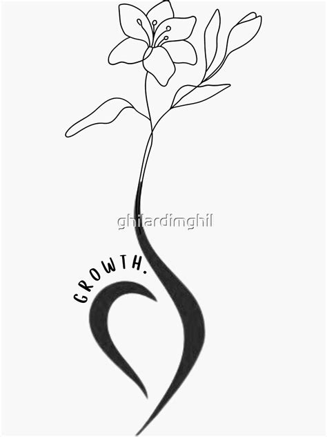 NEDA Growth Symbol And Flower Sticker For Sale By Ghilardimghil