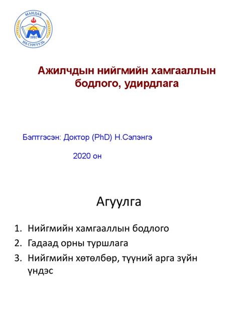 11 Ажилчдын Нийгмийн Бодлого | PDF