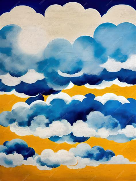 Premium Photo Contemporary Sky Painting Reproduction Mid Century