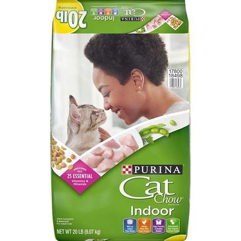 Purina Cat Chow Adult Indoor Hairball Control Healthy Weight Chicken Recipe Dry Cat Food 20 Lb