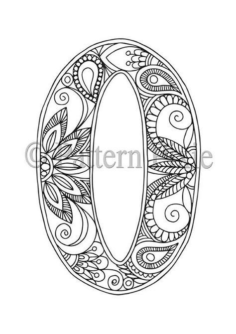 Adult Colouring Page Alphabet Letter O Etsy Coloring Letters