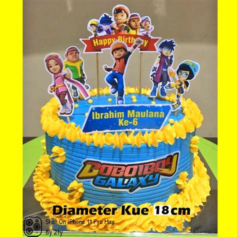 Jual Topper Cake Boboiboy Gratis Tambah Nama Usia Foto Hiasan Kue