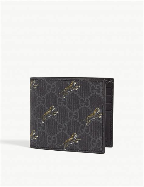 Gucci GG Coin Wallet With Tiger Print In Black For Men Lyst Canada