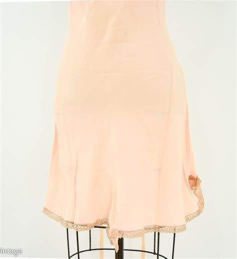 S Peach Silk Slip Lingerie S Pink Beige Lac Gem