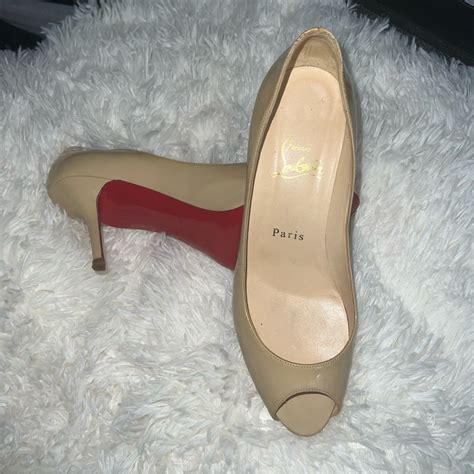 Christian Louboutin Nude Peep Toe Heel Size Gem