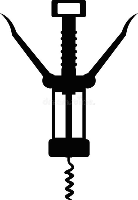 Vector Illustration Of The Black Silhouette Of A Corkscrew Stock Vector