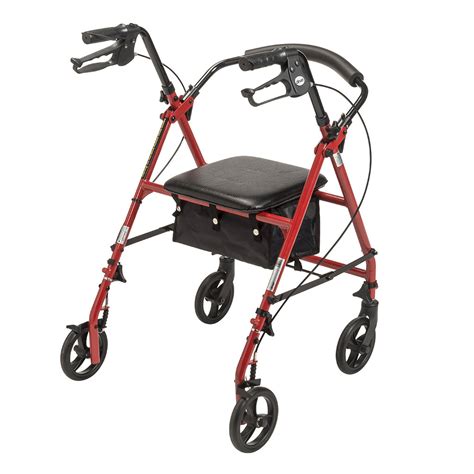 Steel Rollator With 6” Wheels Knockdown Standard 4 Wheel Rollators Rollators Mobility