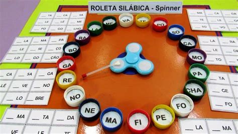 Roleta Silábica Spinner Jogo para alfabetização Alfabetização