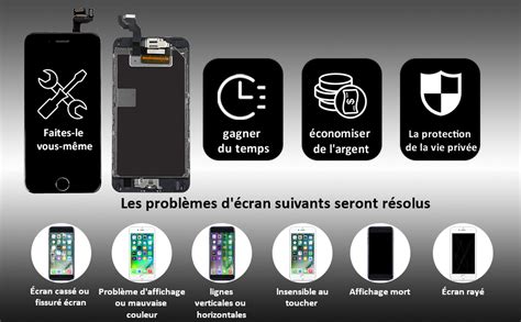 Brinonac Écran pour iPhone 6s 4 7 LCD de Remplacement Complet