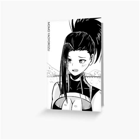 Mha Momo Yaoyorozu Manga Portrait Greeting Card By Dameydraws