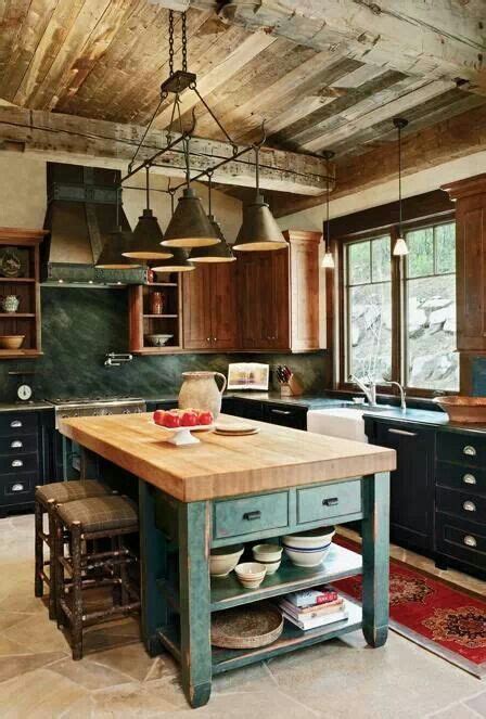 Rustic Butcher Block Kitchen Island