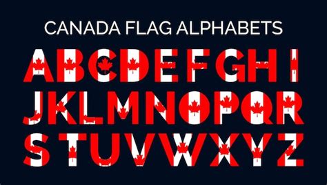 Premium Vector Canada Flag Alphabets Letters A To Z Creative Design Logos