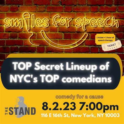 Smiles For Speech On August 2 2023 The Stand Restaurant And Comedy