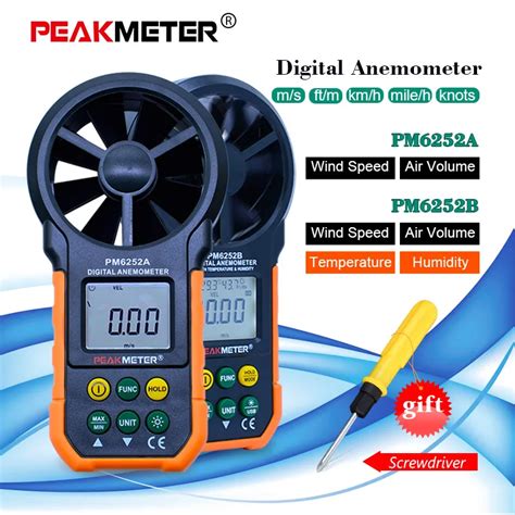 Peakmeter Pm A Digital Lcd Anemometer Handheld Air Wind Speed Meter