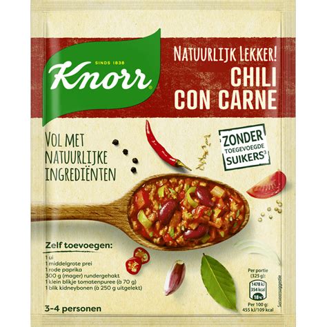 Knorr Natuurlijk Lekker Maaltijdmix Chili Con Carne 47g Aanbieding Bij