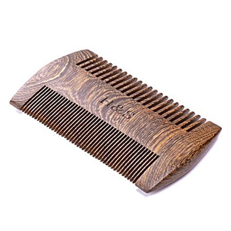 H S Wooden Beard Comb Anti Static Moustache Pocket Comb Wood Coffee