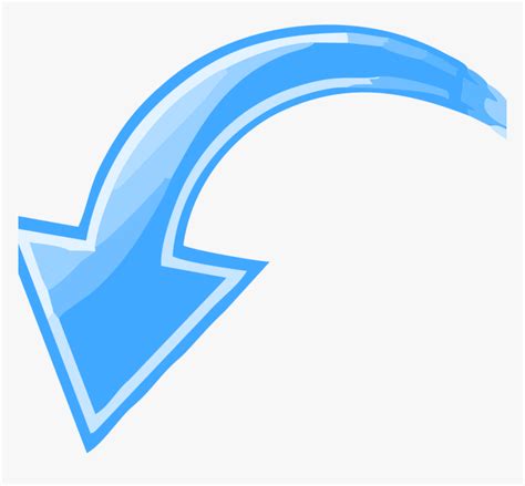 Blue Curved Arrow Pointing Down Left Arrow Pointing Down Left Hd Png