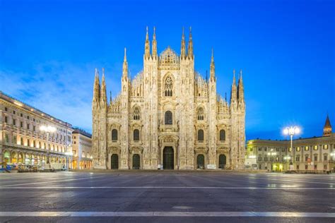 Duomo Milan at night stock photo. Image of lombardy, tuorist - 14496536