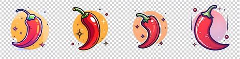 A Collection Of Red Hot Chili Pepper Illustration On Transparent Background Premium AI