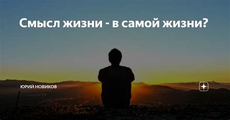 Смысл жизни - в самой жизни? | Юрий Новиков | Дзен