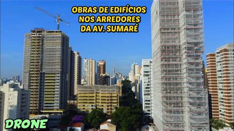 Drone mostra obras de vários edifícios nos arredores da Avenida Sumaré