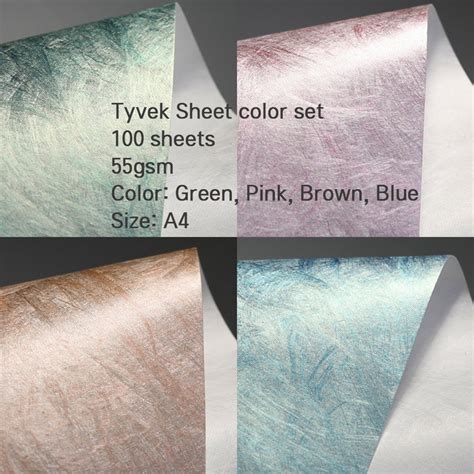 100 Pcs Tyvek Sheet 55gsm Tyvek Color Papers Pack of 100 - Etsy