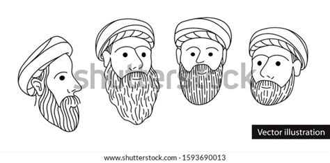 Mullah Wearing Turban Islamic Clergyman Cleric Stock Vector Royalty