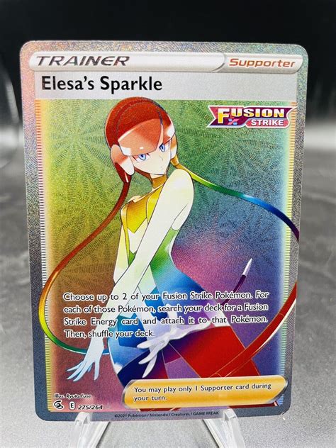 Pokemon Elesa S Sparkle Fusion Strike Rainbow Secret Rare Holo