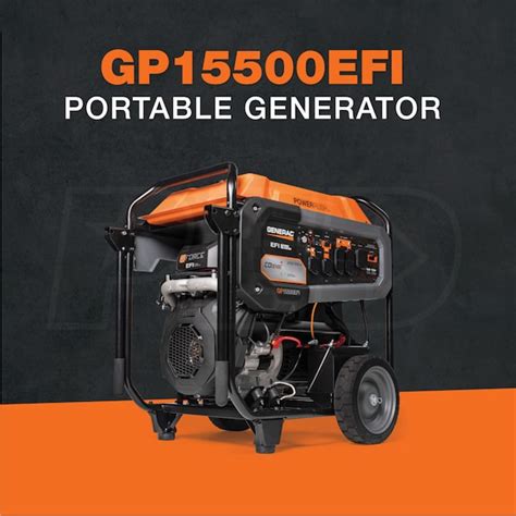 Generac 7705 GP15500EFI 15 500 Watt EFI Electric Start Portable