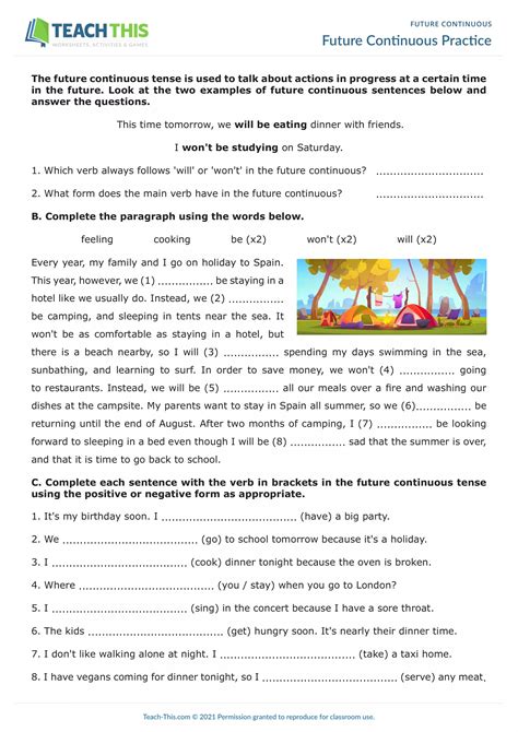 Future Continuous Practice Interactive Worksheet Edform