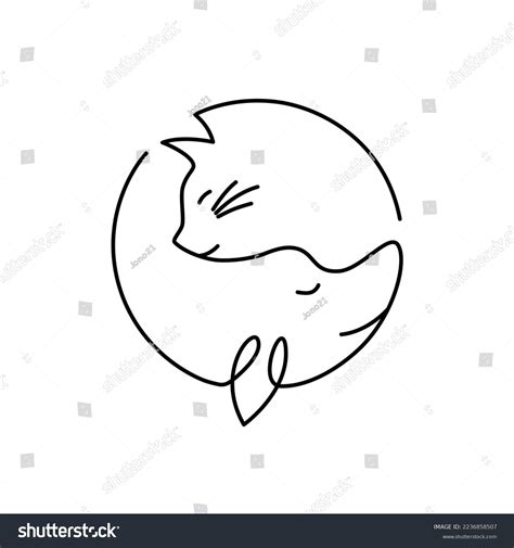 Dog Cat Yin Yang Line Art Stock Vector (Royalty Free) 2236858507 ...