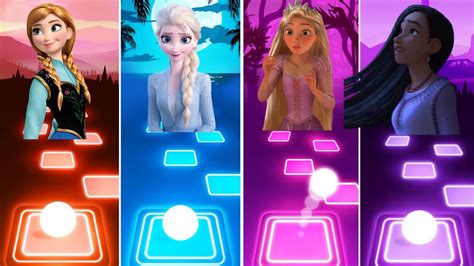 Frozen Anna Vs Elsa Let It Go Vs Tangled I See The Light Vs Wish Asha Disney Princesses Youtube