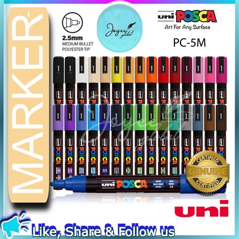 Uni Posca Water Based Poster Colour Bullet Medium Tip Paint Marker Pc