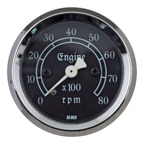 MMB 48mm Ultra Mini Tachometer Classic 8000RPM Chrome Aftermarket