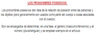 PRONOMBRES EN INGLES TEXTO SOBRE LOS PRONOMBRES POSESIVOS EN INGLES