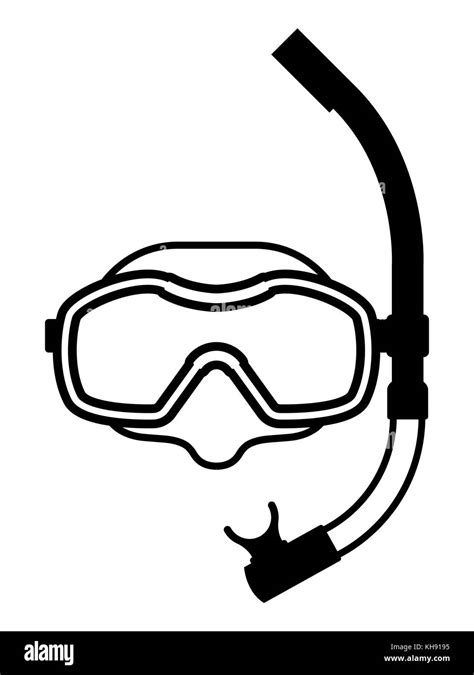 Icono De Vectores En Blanco Y Negro Del Equipo De Buceo De Buceo