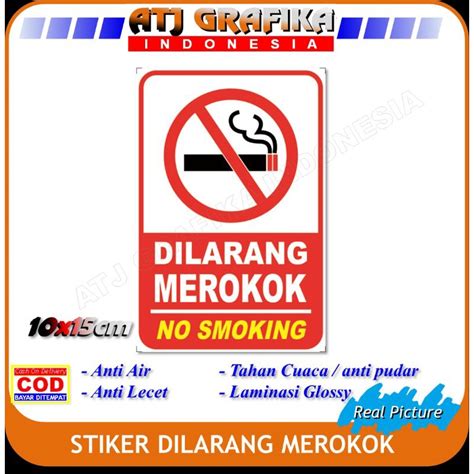 Jual Stiker Dilarang Merokok Kotak Sticker No Smoking Kesehatan Udara